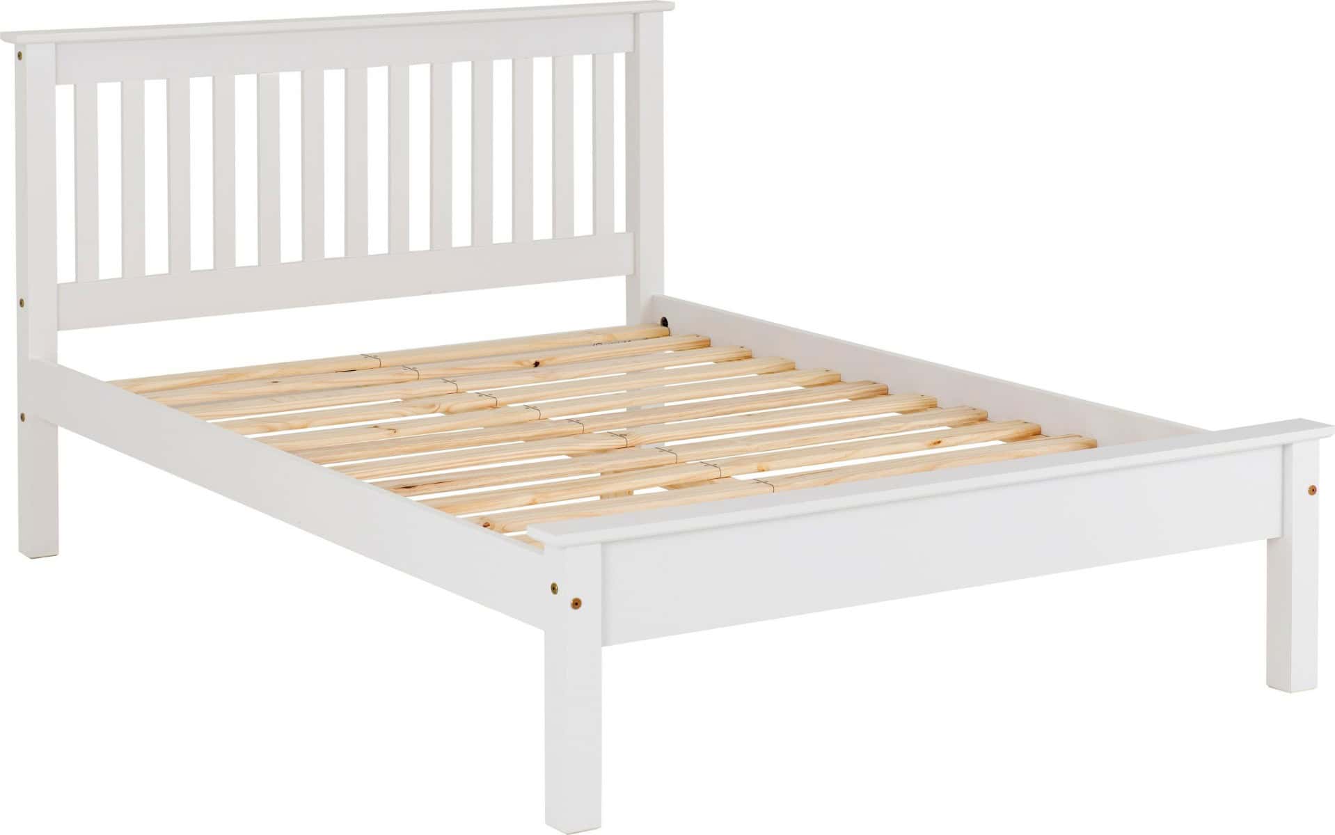 Monaco 4ft Low End Bedframe - White - Image 7