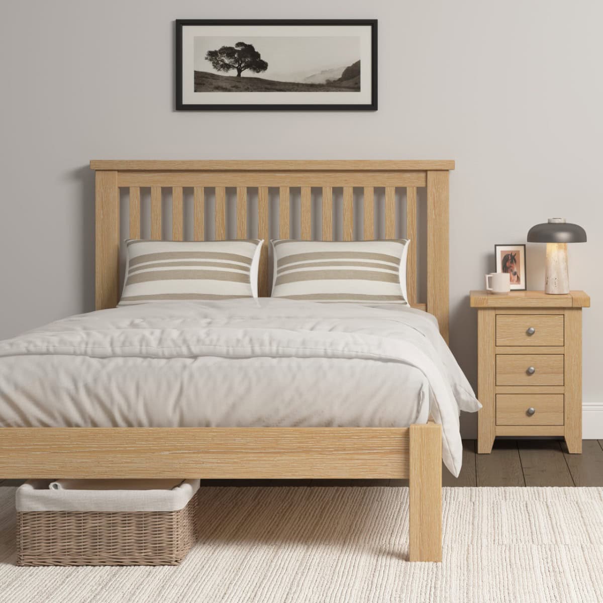 Windsor 4ft6 Low End Bedframe - Natural Oak | Buy Online | Beds.ie