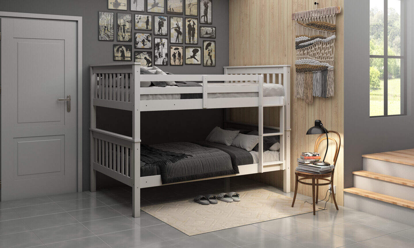 Athens Quadruple Bunk Bed - Grey - Image 2