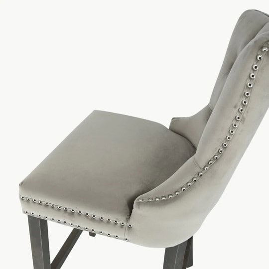 Kacey Stool with Antique Legs - Mink Velvet (Set of 2) - Image 4