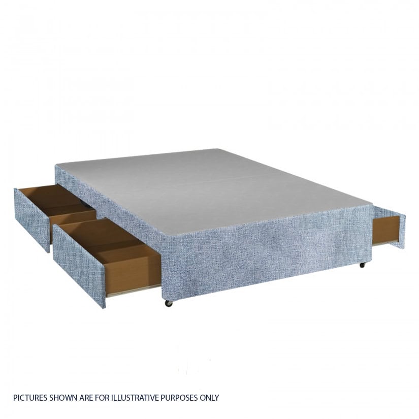 Apollo 4ft Azzure Light Blue 4 Drawer Divan Base | Buy Online | Beds.ie