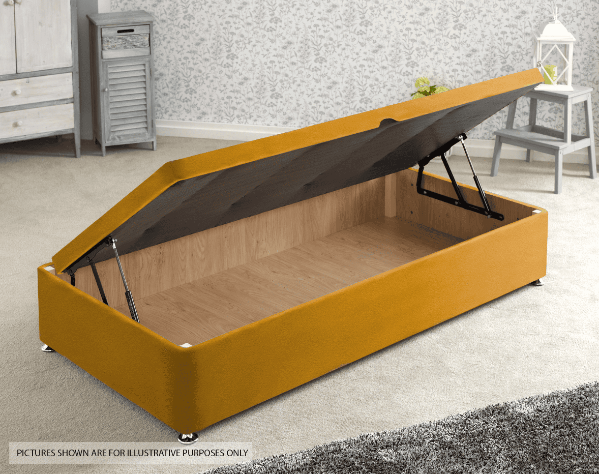Apollo 3ft Velvet Gold Side Ottoman Base | Buy Online | Beds.ie