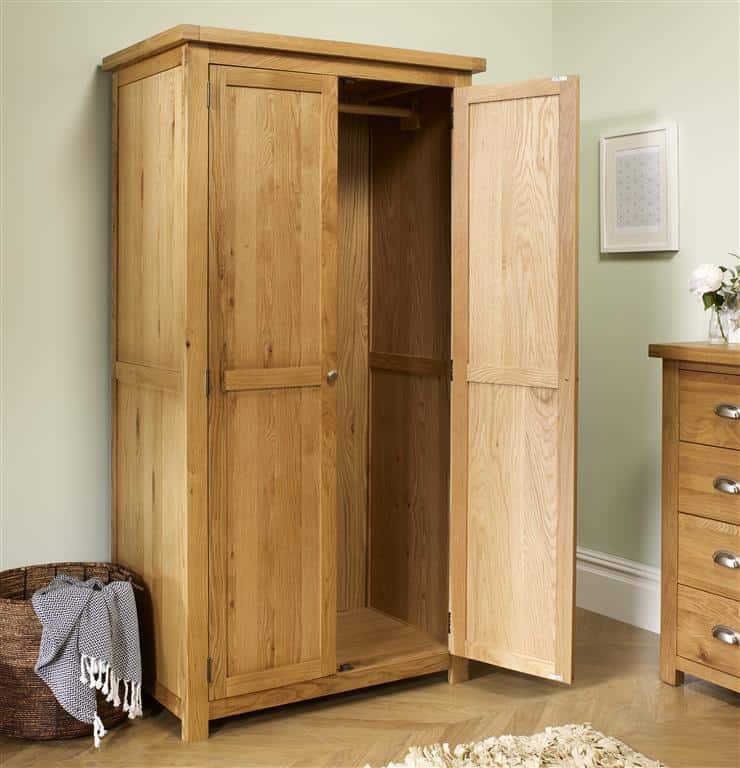 Woburn 2 Door Wardrobe - Oak - Image 3