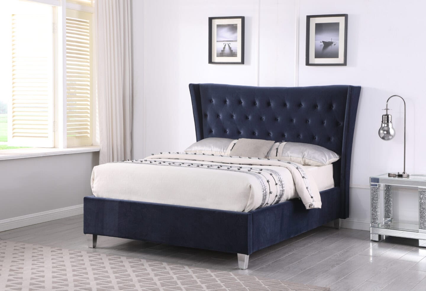 Kendrick 4ft6 Bedframe - Navy | Buy Online | Beds.ie