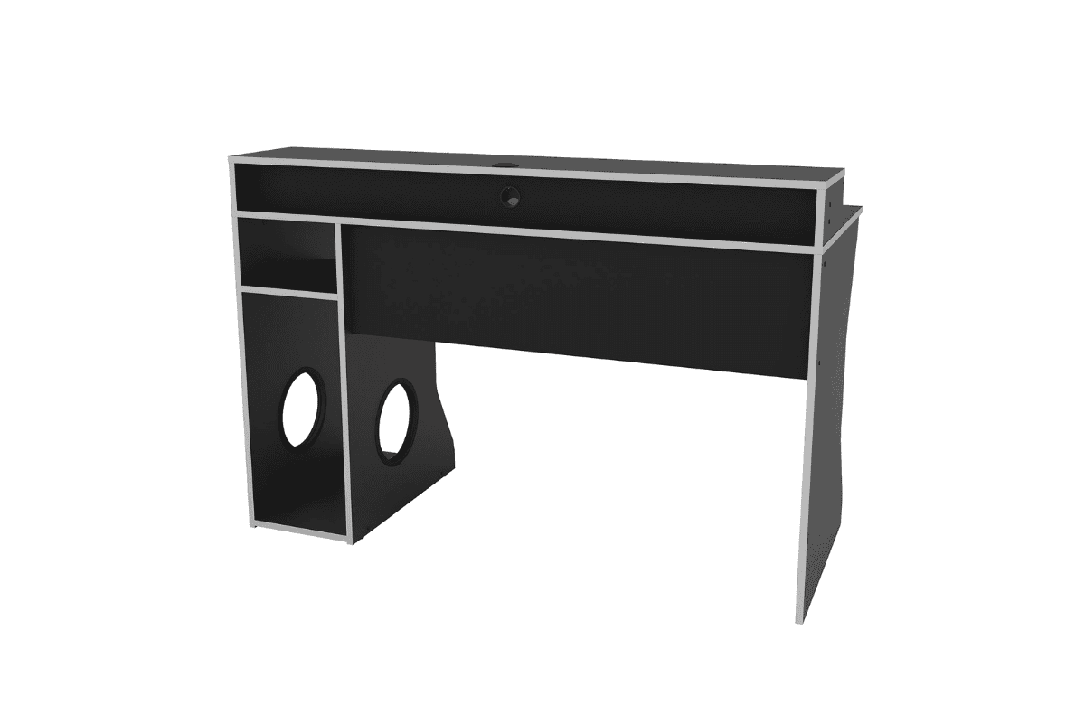 Enzo Gaming Computer Desk - Black & Silver - Image 4