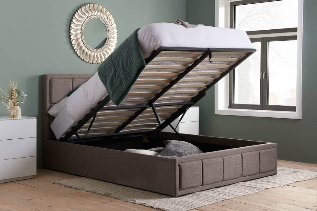 5ft Hannover Ottoman - Grey Fabric | Buy Online | Beds.ie