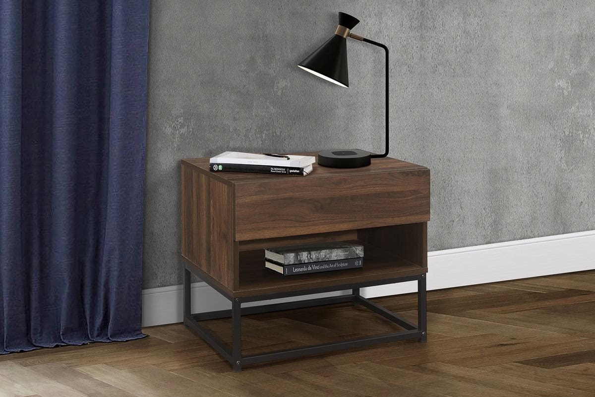 Houston 1 Drawer Bedside - Walnut | Buy Online | Beds.ie