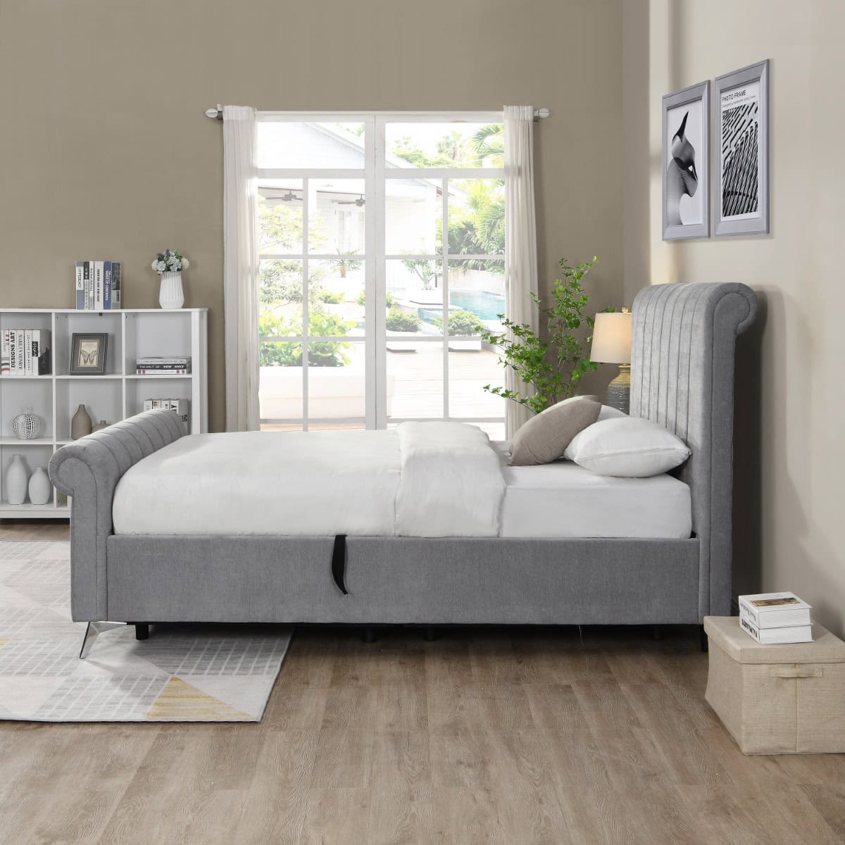 Carlow 4ft6 Ottoman Bedframe - Grey - Image 4