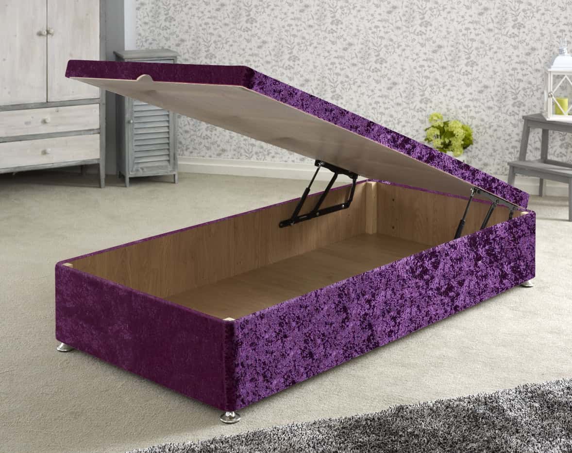 Apollo 3ft Glitz Purple Front Opening Ottoman Base | Buy Online | Beds.ie