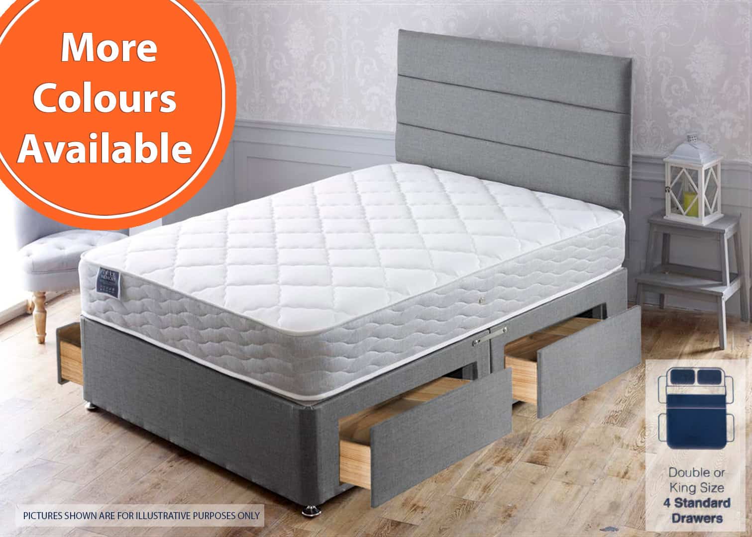 Apollo 4ft Entice 4 Drawer Bed | Buy Online | Beds.ie