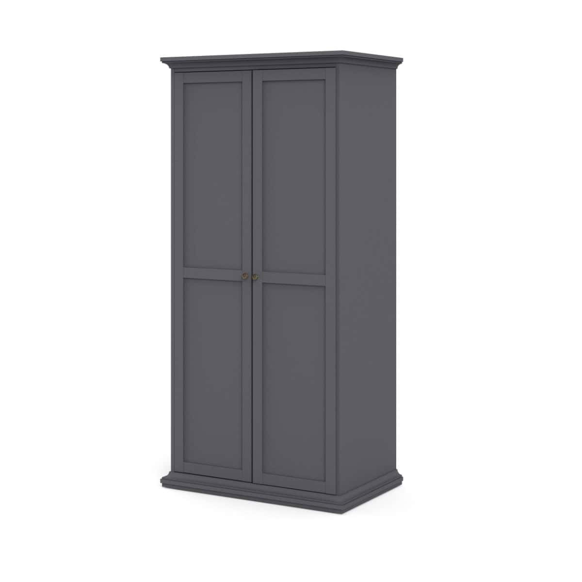 Paris 2 Door Wardrobe - Grey - Image 2