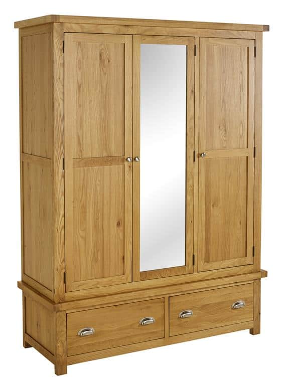 Woburn 3 Door 2 Drawer Wardrobe - Oak - Image 5