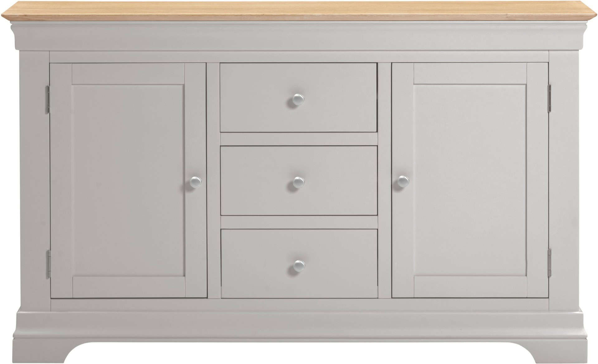Bordeaux 2 Door 3 Drawer Sideboard - Pebble Grey - Image 2
