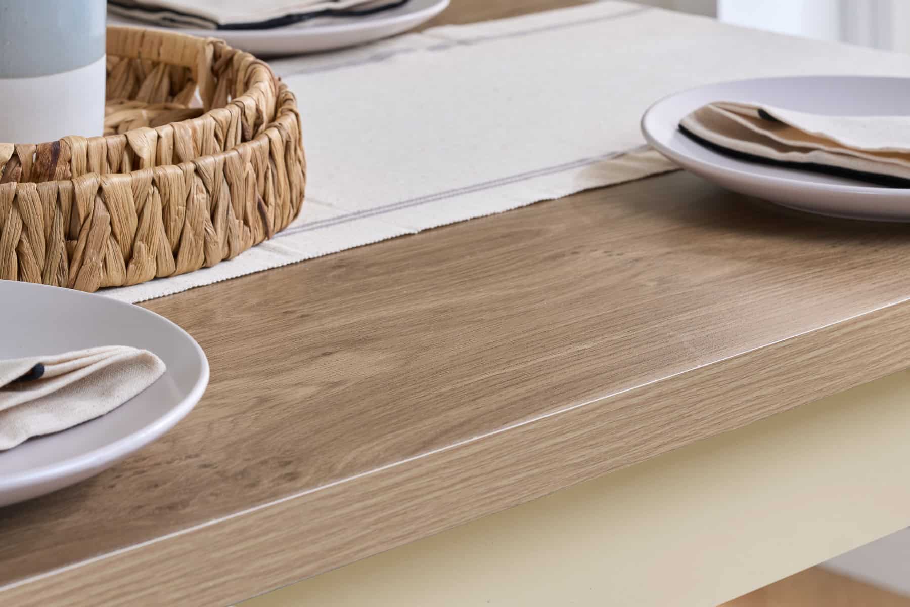 Highgate Dining Table & Bench Set - Cream & Oak - Image 3
