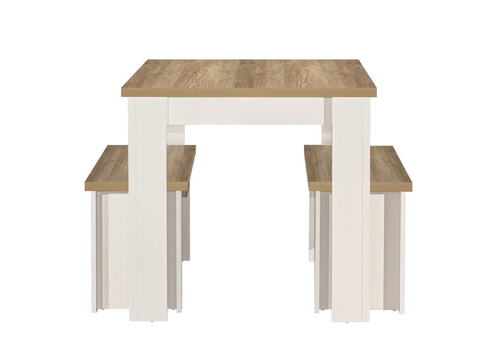 Highgate Dining Table & Bench Set - Cream & Oak - Image 7