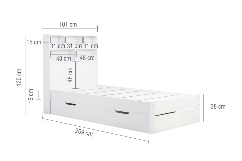 Alfie 3ft Storage Bed – White - Image 14
