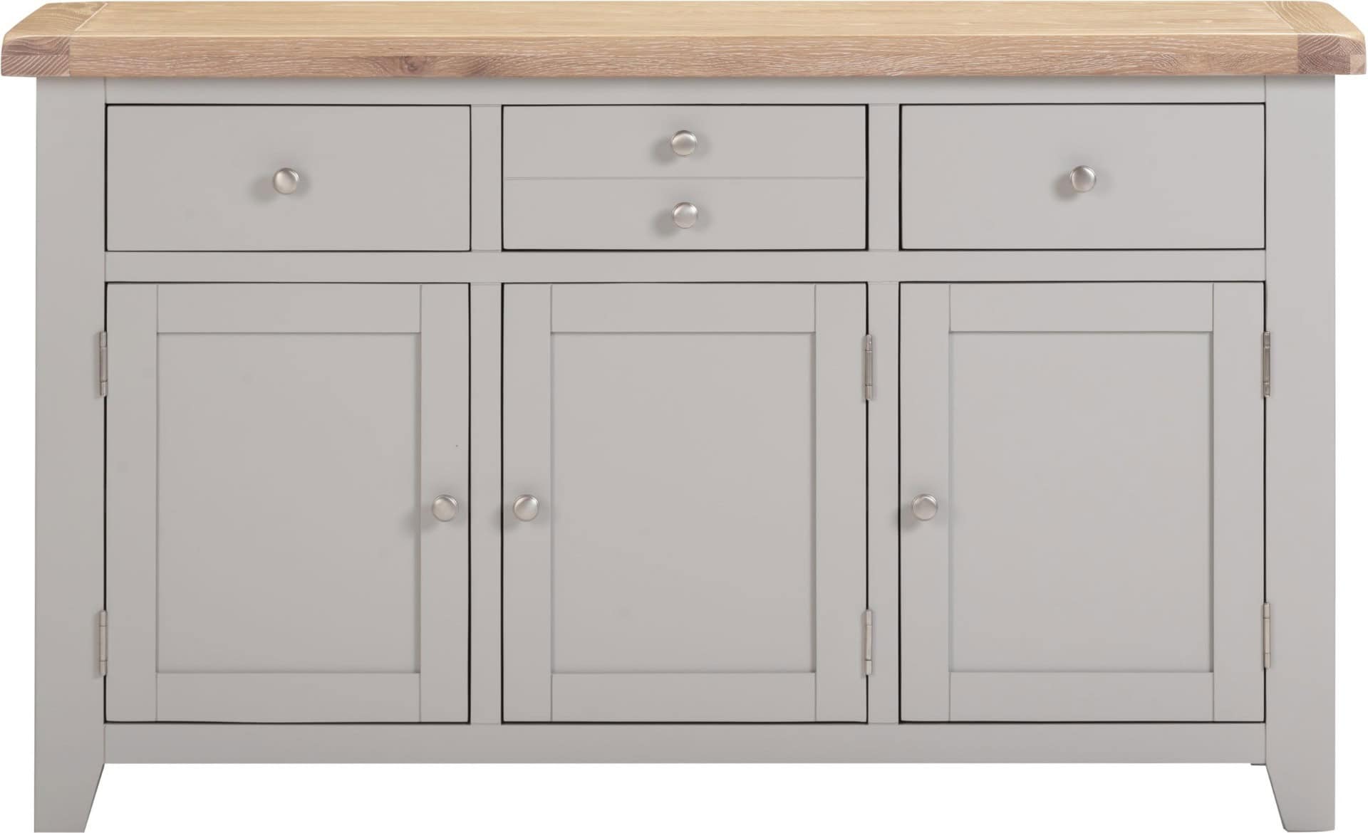 Windsor 3 Door 3 Drawer Sideboard - Pebble Grey - Image 2
