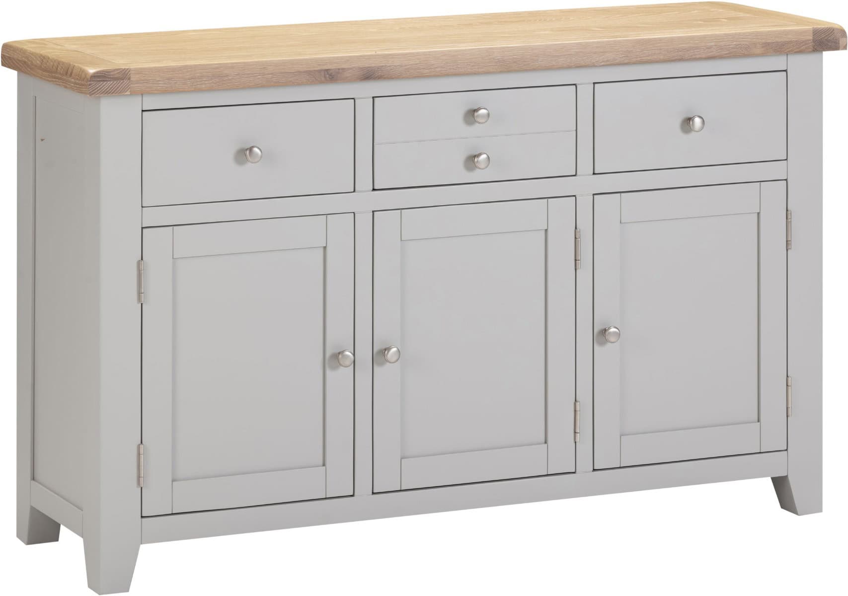 Windsor 3 Door 3 Drawer Sideboard - Pebble Grey - Image 3