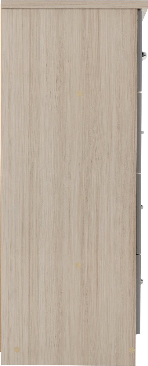 Nevada 3+2 Drawer Chest - Grey Gloss & Oak - Image 5