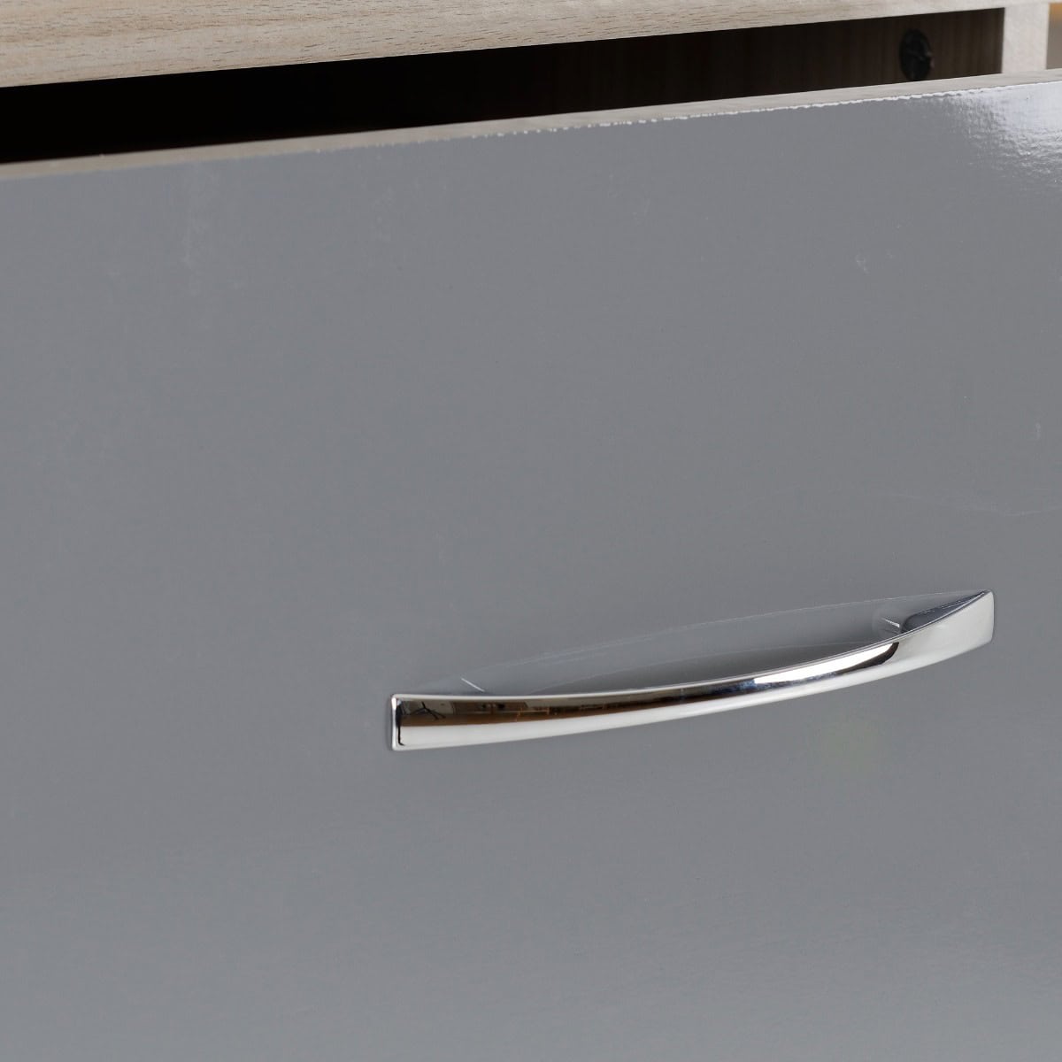 Nevada 3+2 Drawer Chest - Grey Gloss & Oak - Image 6
