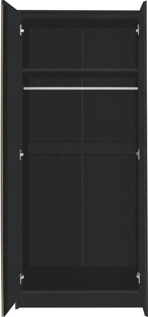 Malvern 2 Door Wardrobe - Black - Image 3