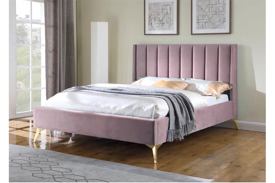 Clara 4ft Bedframe - Pink Velvet | Buy Online | Beds.ie
