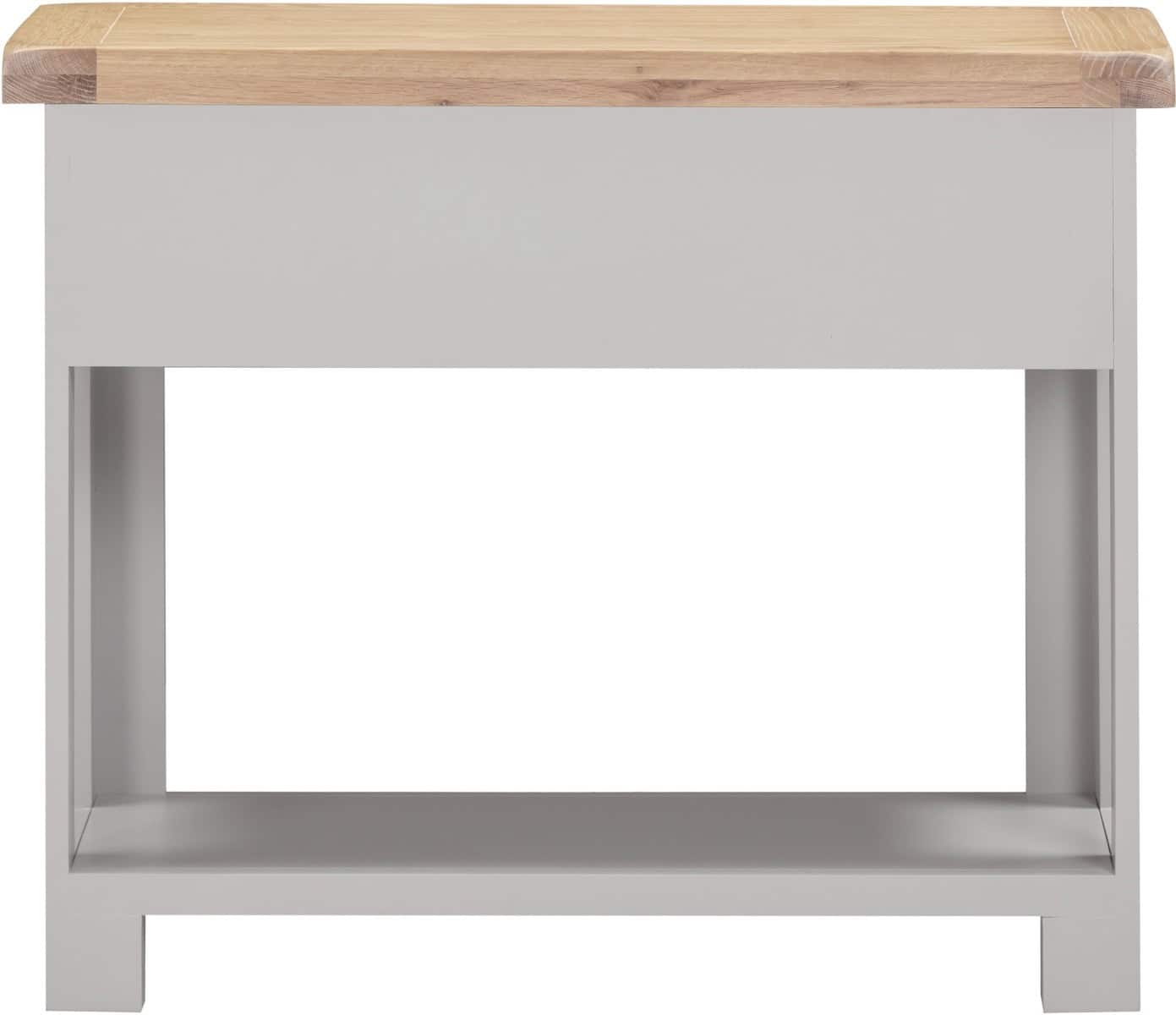 Windsor 2 Drawer Console Table - Pebble Grey & Oak - Image 6