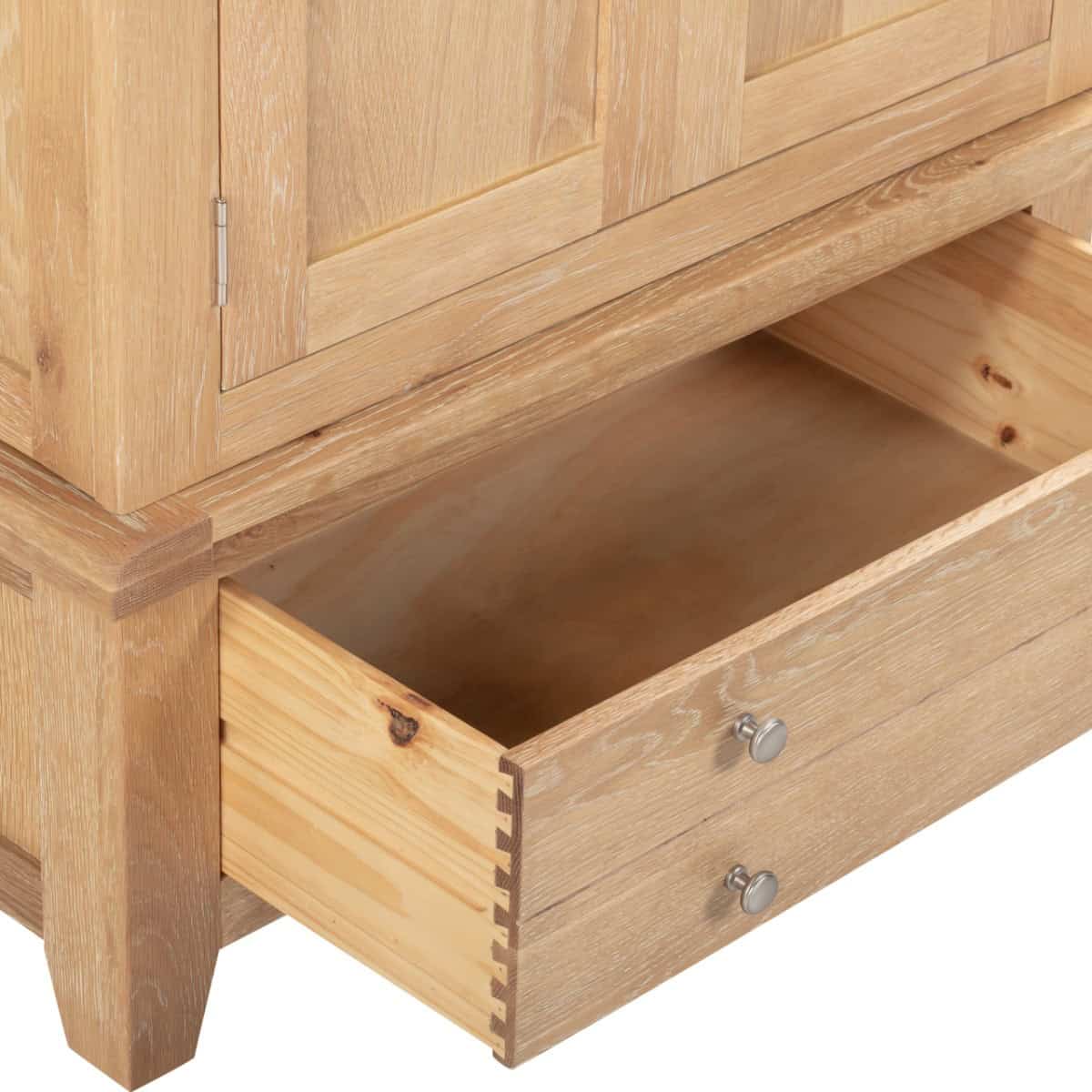 Windsor 2 Door 1 Drawer Wardrobe - Natural Oak - Image 6
