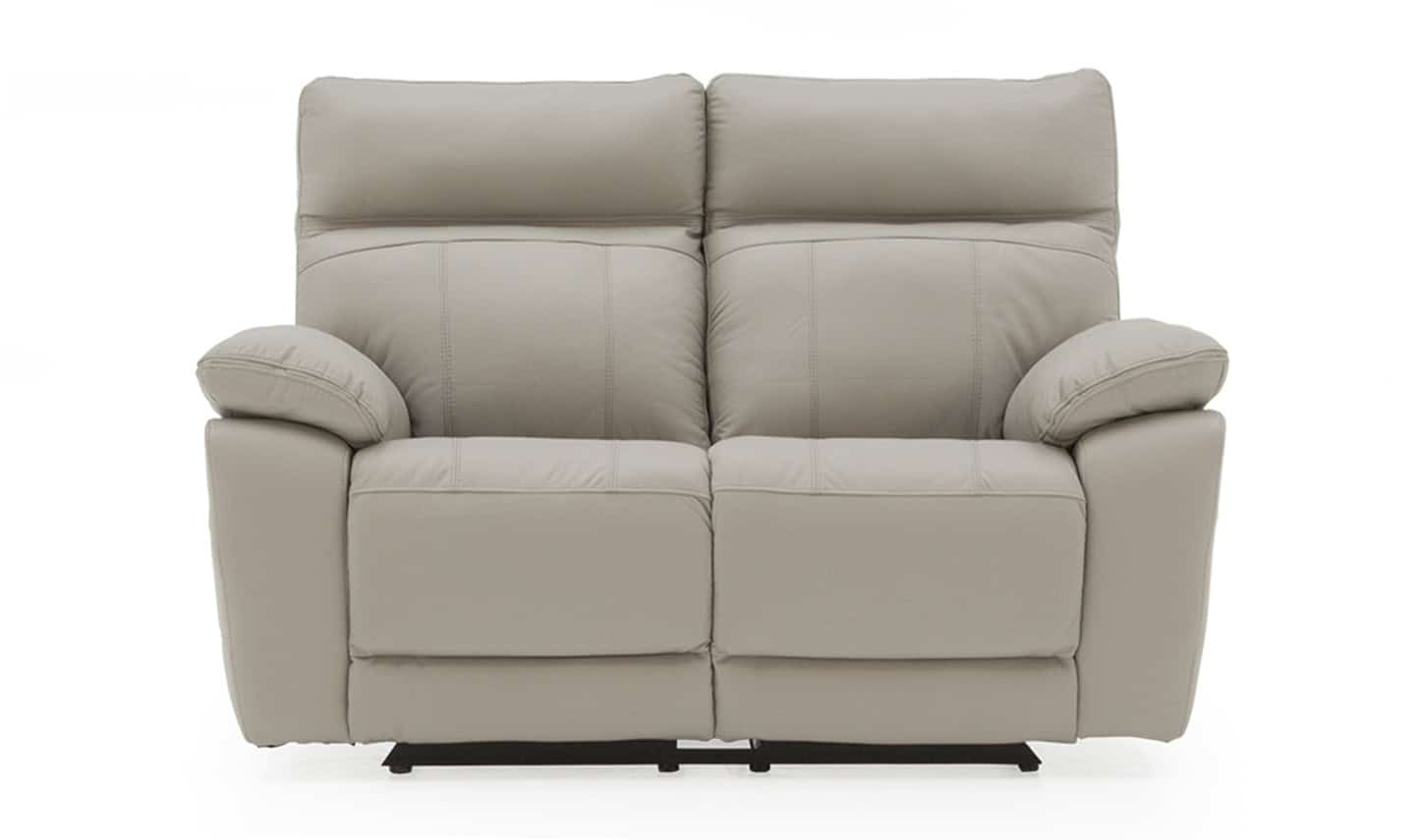 Positano 2 Seater Reclining Sofa - Light Grey Leather | Buy Online | Beds.ie