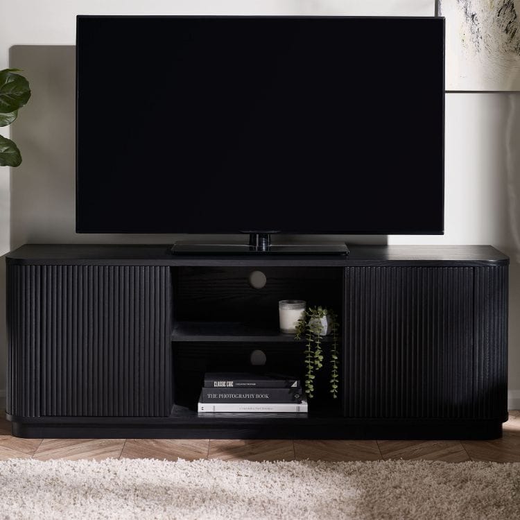 Louanne Fluted TV Unit - Black | Buy Online | Beds.ie