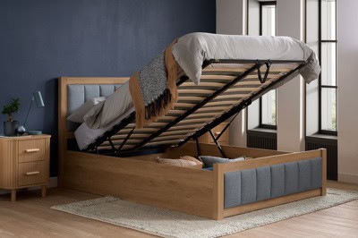 Belmont 5ft Ottoman Bedframe - Oak & Grey | Buy Online | Beds.ie