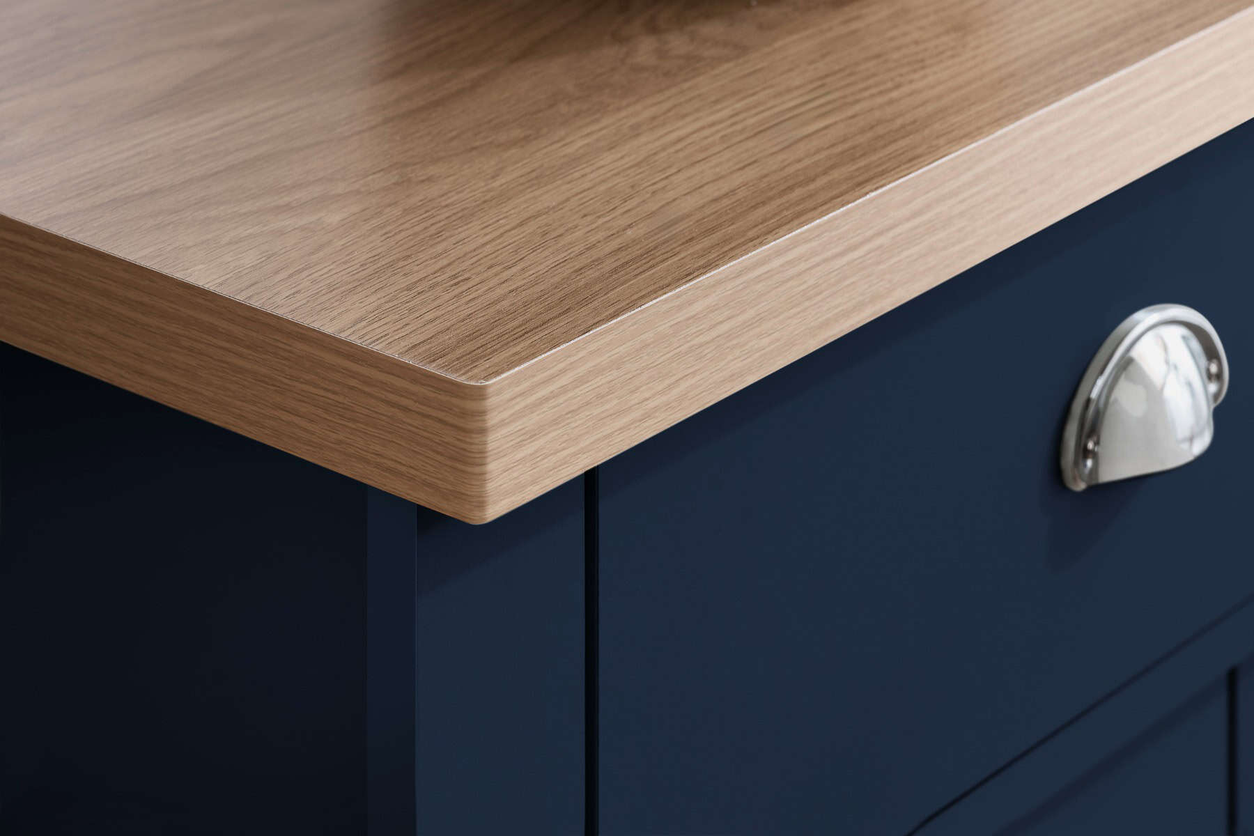 Highgate 2 Drawer Console Table - Navy & Oak - Image 2