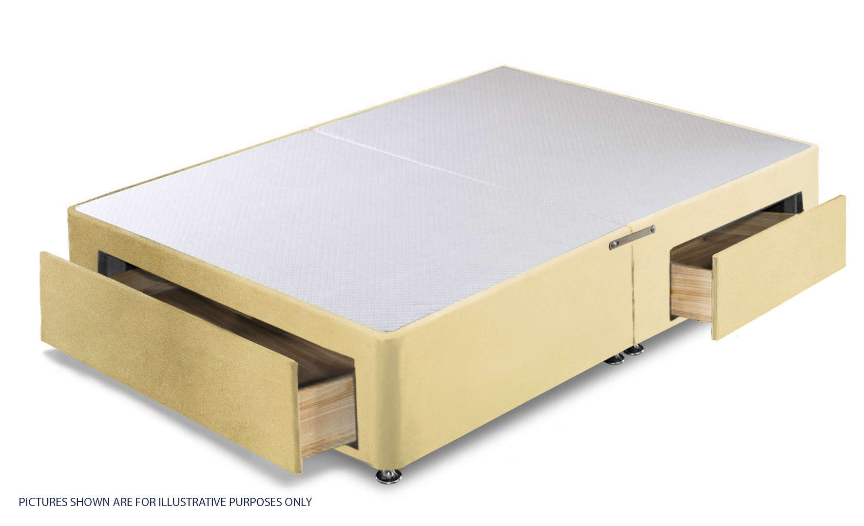Apollo 6ft Velvet Cream Jumbo Drawer Divan Base - Image 2