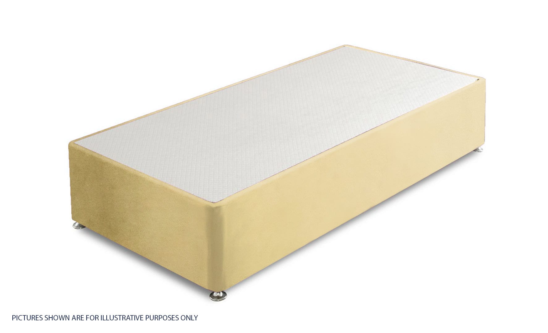 Apollo 3ft Velvet Cream 2 Drawer Divan Base | Buy Online | Beds.ie