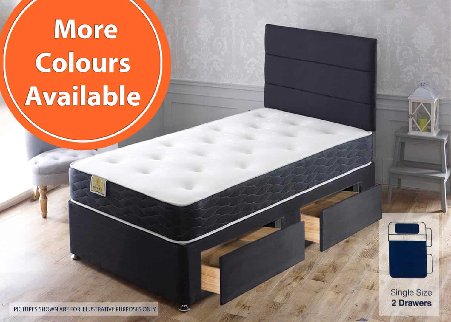 Apollo 2ft6 Ares Memory 2 Drawer Bed | Buy Online | Beds.ie