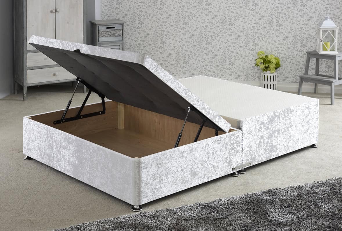 Apollo 6ft Glitz Ice White Jumbo Ottoman Base | Buy Online | Beds.ie