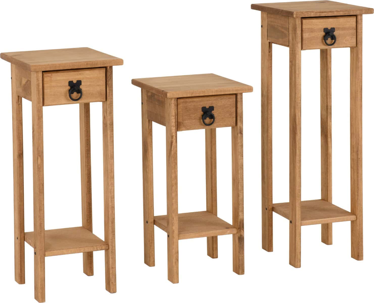 Corona Plant Stands (Set of 3) - Waxed Pine - Image 3