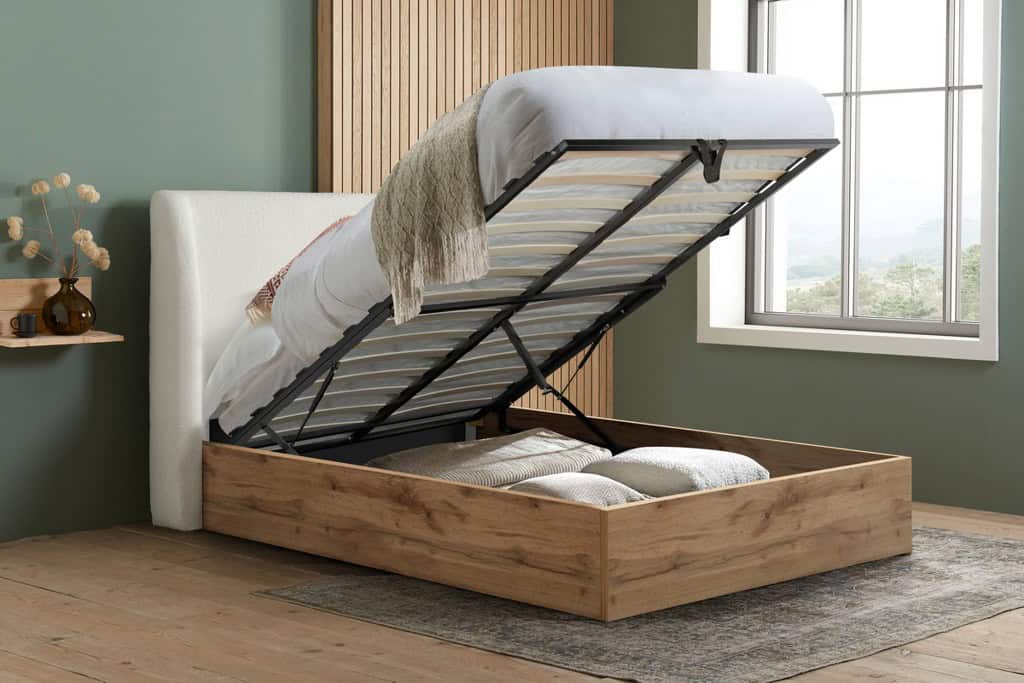 Halfden 4ft6 Ottoman Bedframe - White - Image 2
