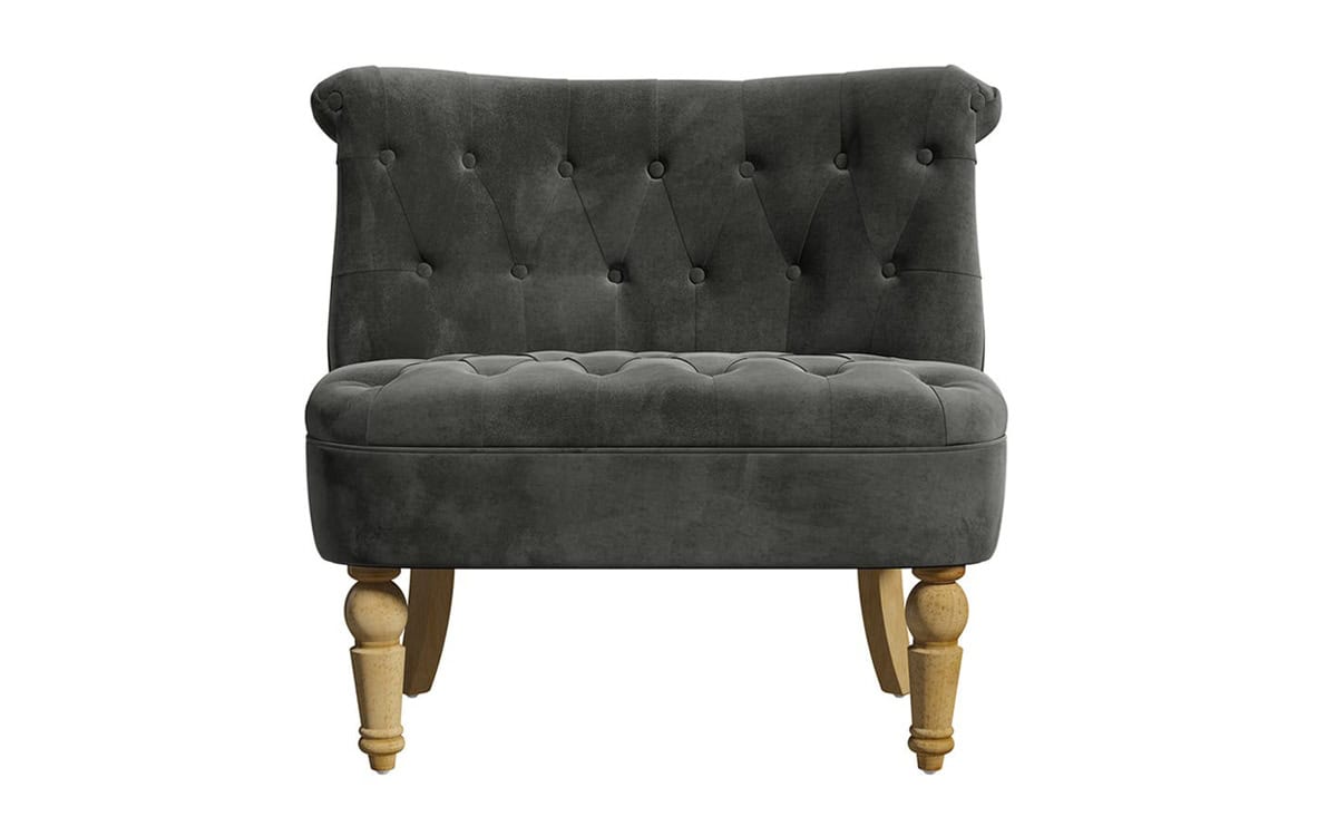 Grace Snuggle Chair - Grey Velvet - Image 2