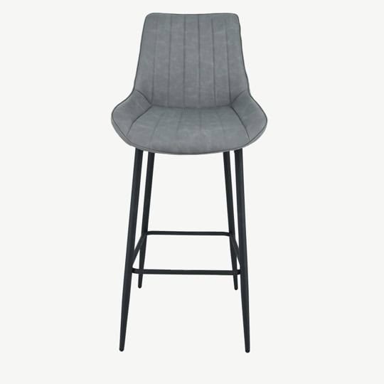 Anglia Stool - Antique Grey Faux Leather (Set of 2) - Image 2