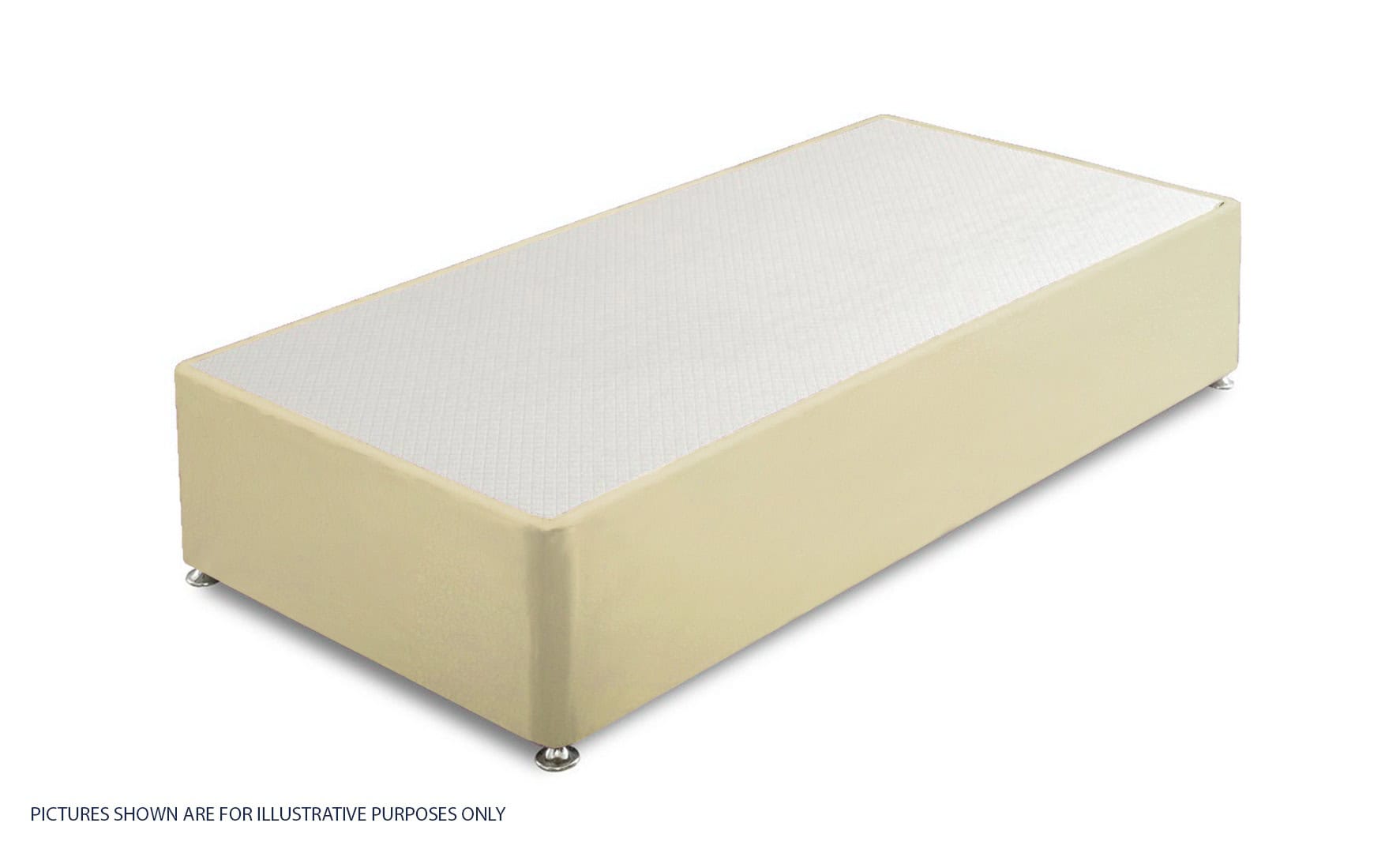 Granada 3ft Divan Base - Cream Faux Leather | Buy Online | Beds.ie