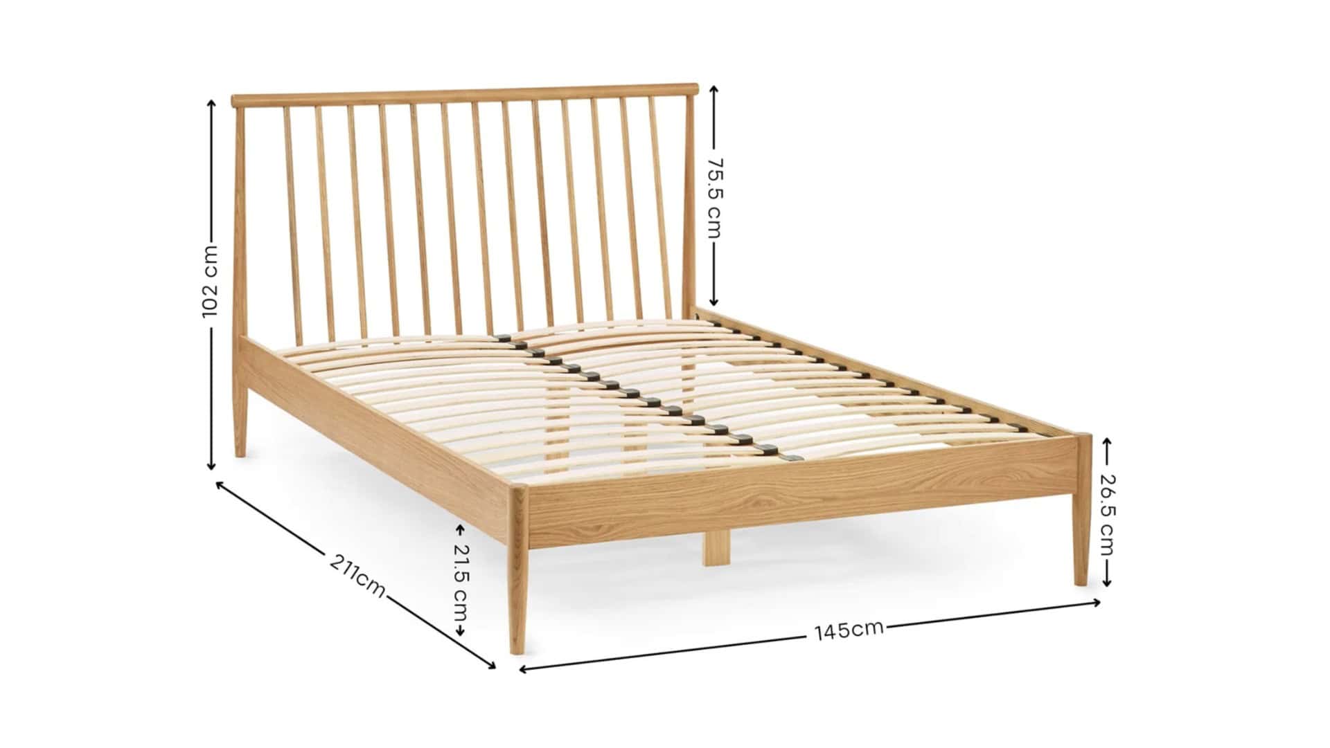 Bellarose 4ft6 Bedframe - Oak - Image 9