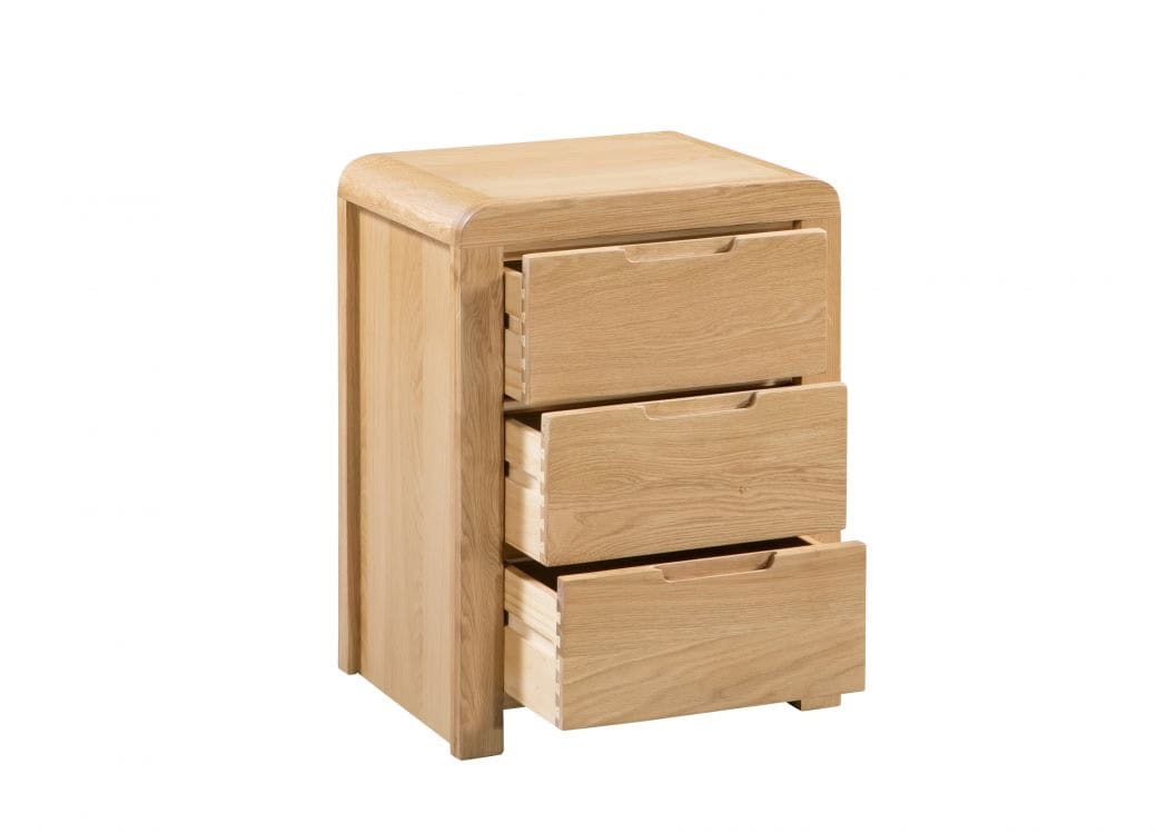 Contour 3 Drawer Bedside - Waxed Oak - Image 2