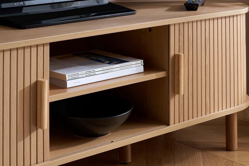 Axel Fluted TV Unit - Oak - Image 8