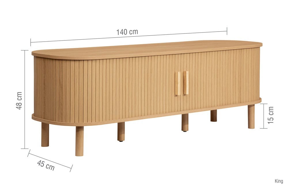 Axel Fluted TV Unit - Oak - Image 14