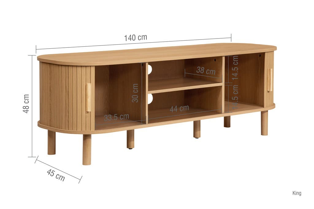 Axel Fluted TV Unit - Oak - Image 15