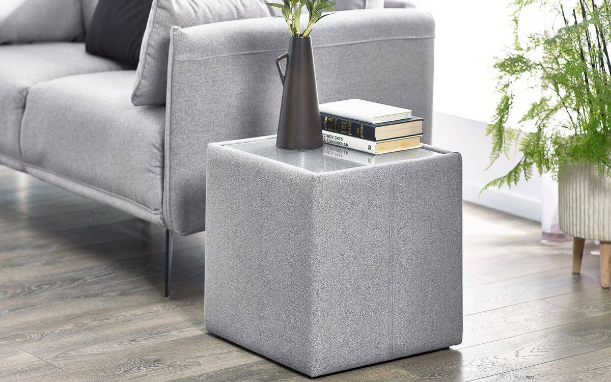 Roald Lamp Table - Grey Fabric | Buy Online | Beds.ie