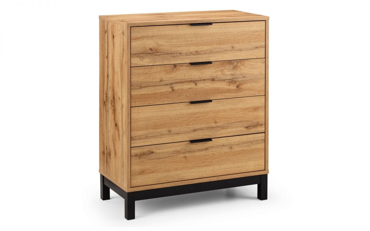 Batu 4 Drawer Chest - Oak & Black - Image 2