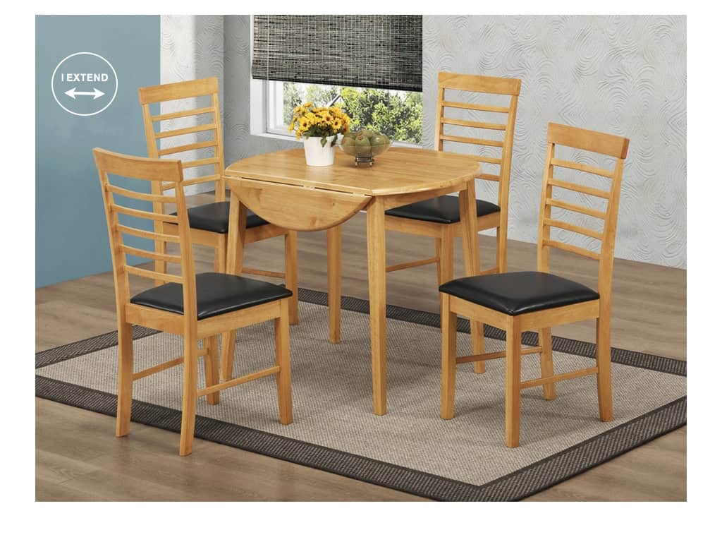 Hanover Oak Round Dropleaf Dining Set (4 Chairs) | Buy Online | Beds.ie