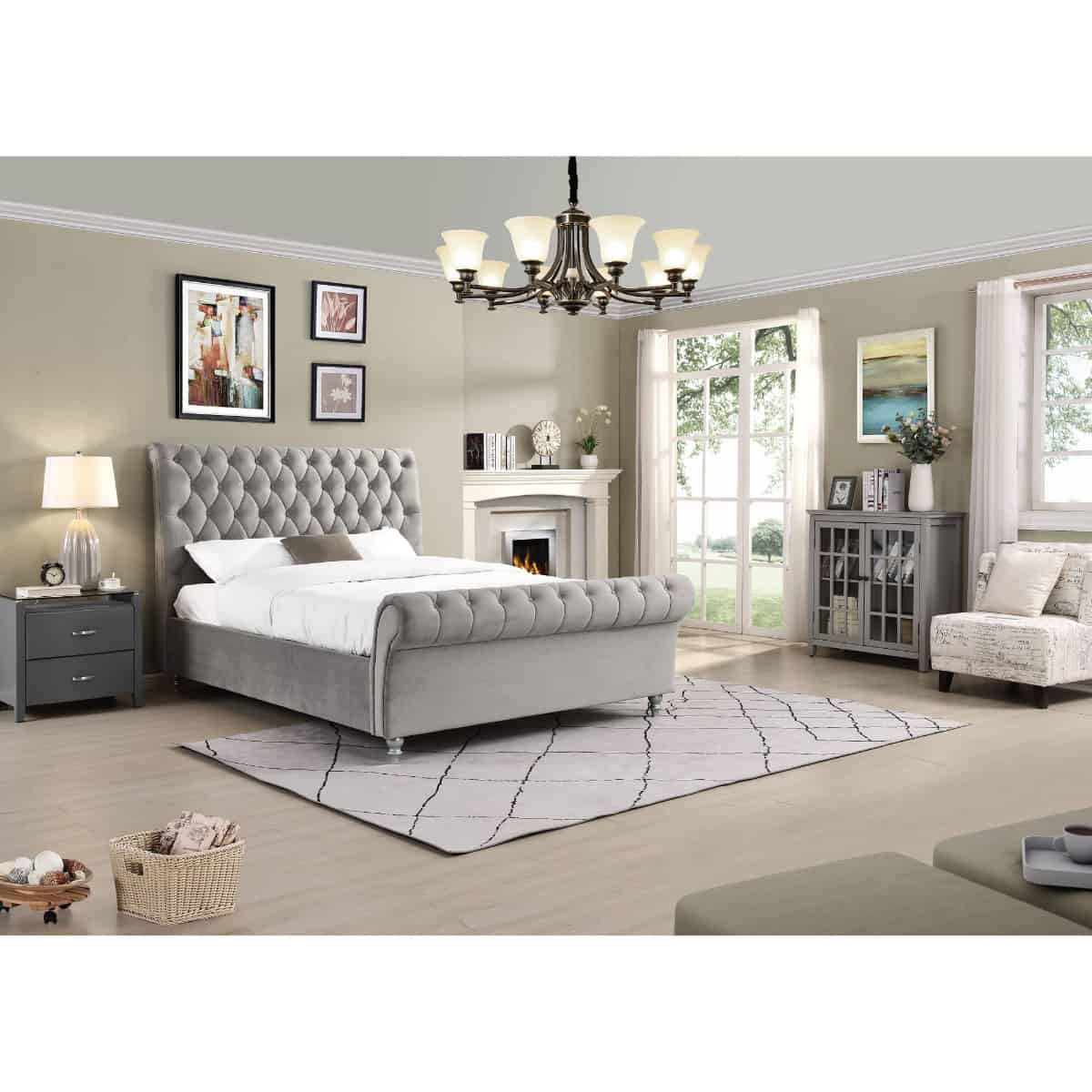Kilkenny 6ft Bedframe - Silver - Image 2